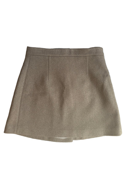 Sandro Khaki Wool Wrap Skirt UK 12