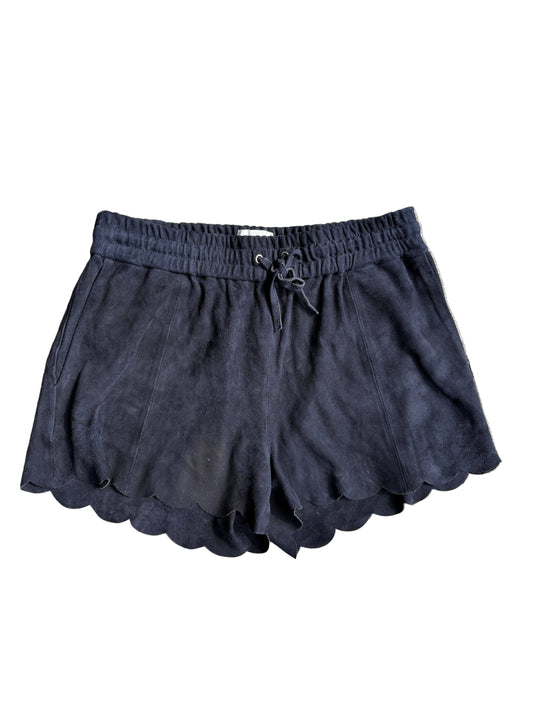 Sézane navy suede shorts