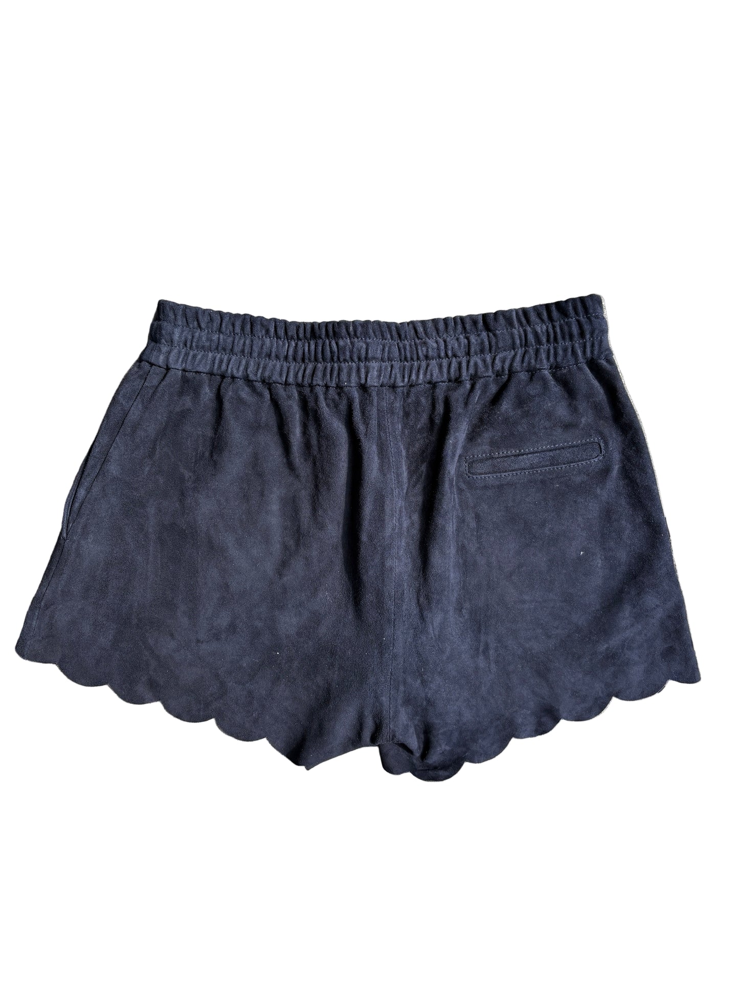 Sézane Navy Suede Shorts UK 8