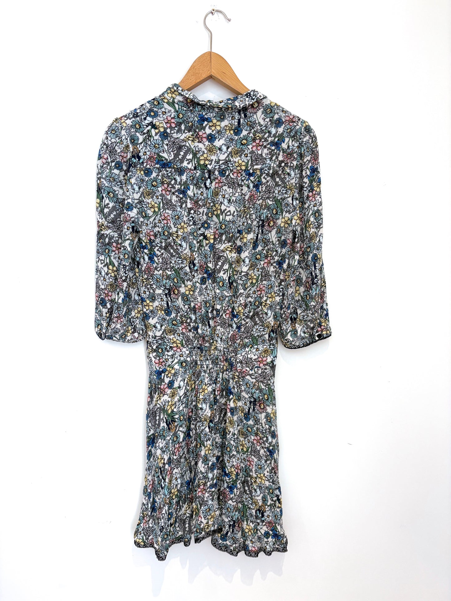 Zadig & Voltaire Raspail Crinkle Flower Dress XS