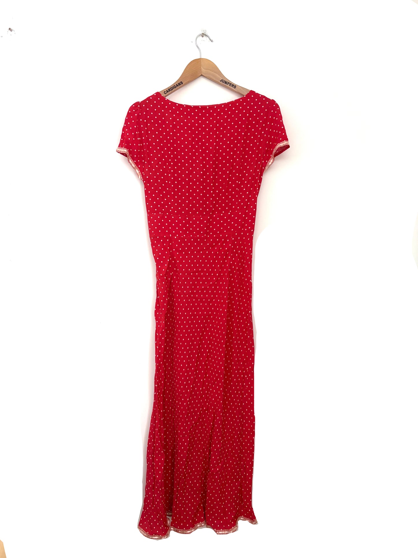Rixo Polka Dot Midi Dress UK 14