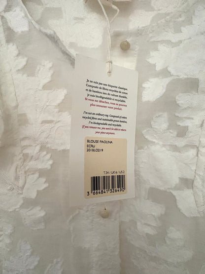 Nw With Tags Sézane White Lace Blouse UK 6