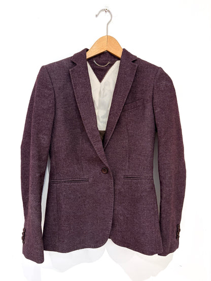 Massimo Dutti Purple Tweed Blazer 