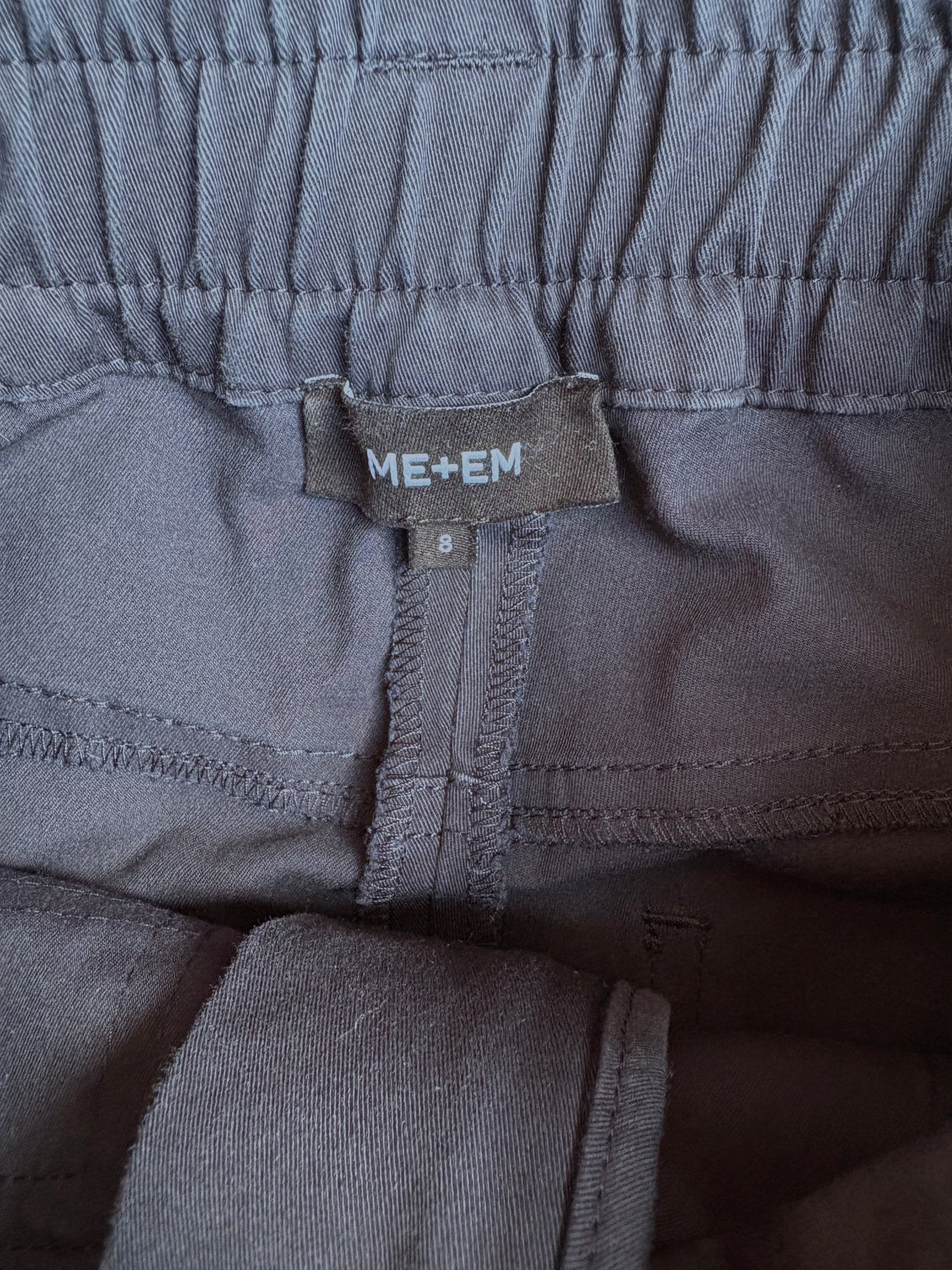 Me+Em Navy Cotton Trousers UK 8