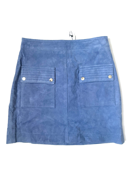 Mango Cornflower Blue Suede Skirt 