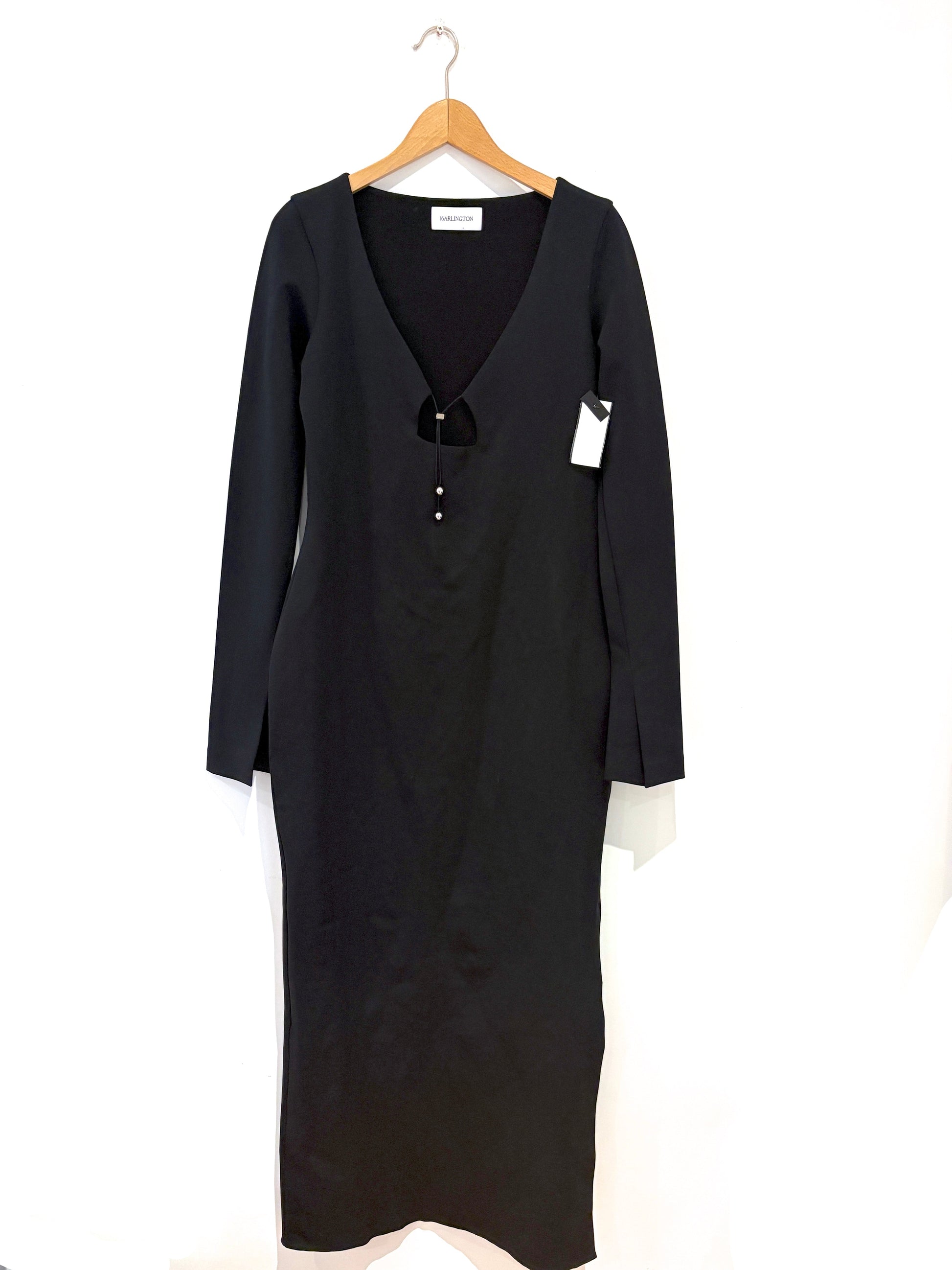 16 Arlington Solaria Long Black Dress