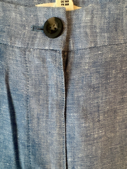 Boden Light Blue Wide Leg Linen Trousers UK 10