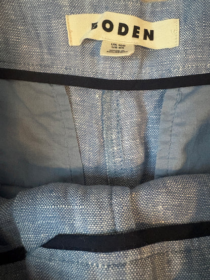 Boden Light Blue Wide Leg Linen Trousers UK 10