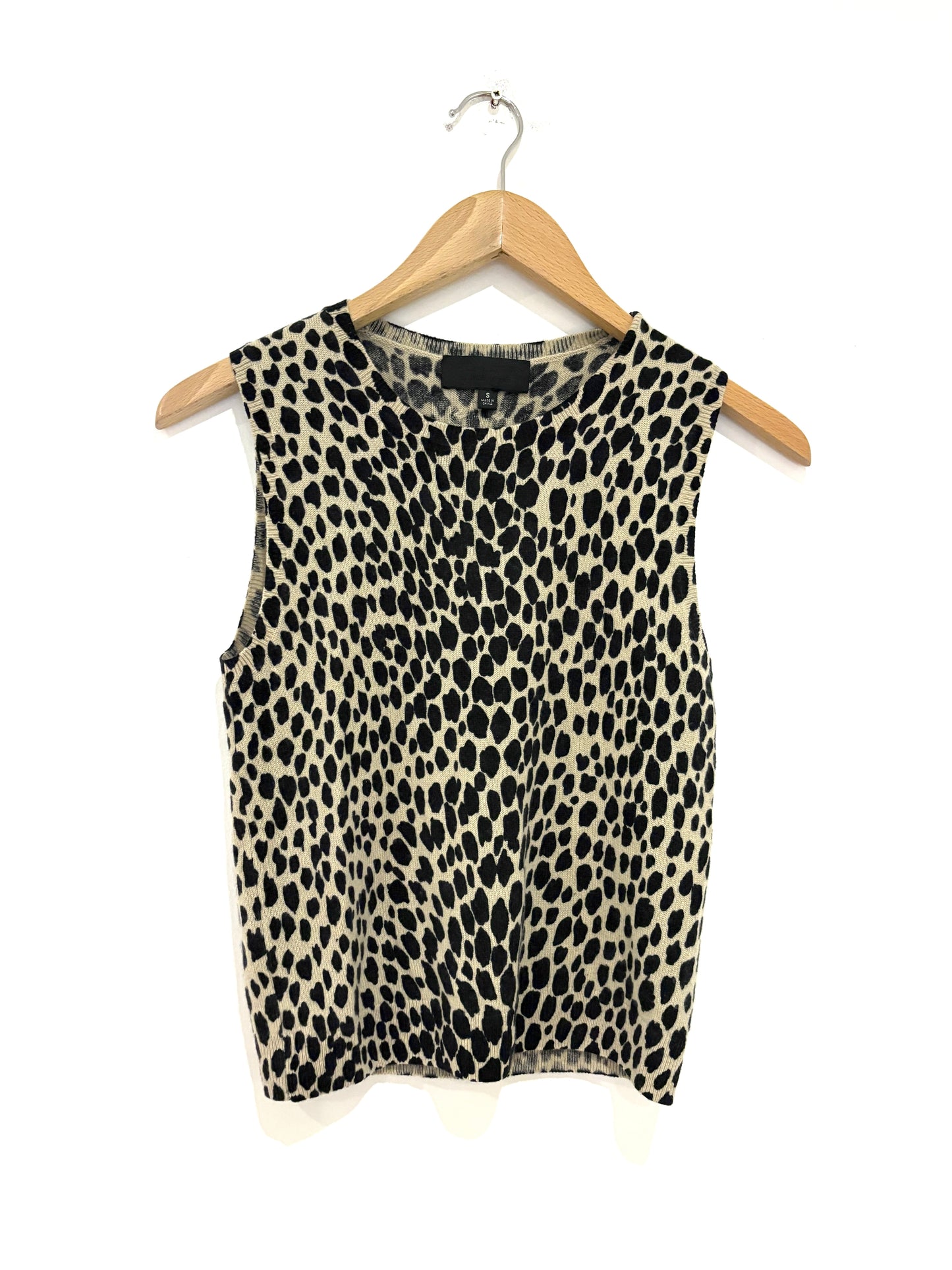 Nili Lotan Nessa Cheetah Print Cashmere Tank