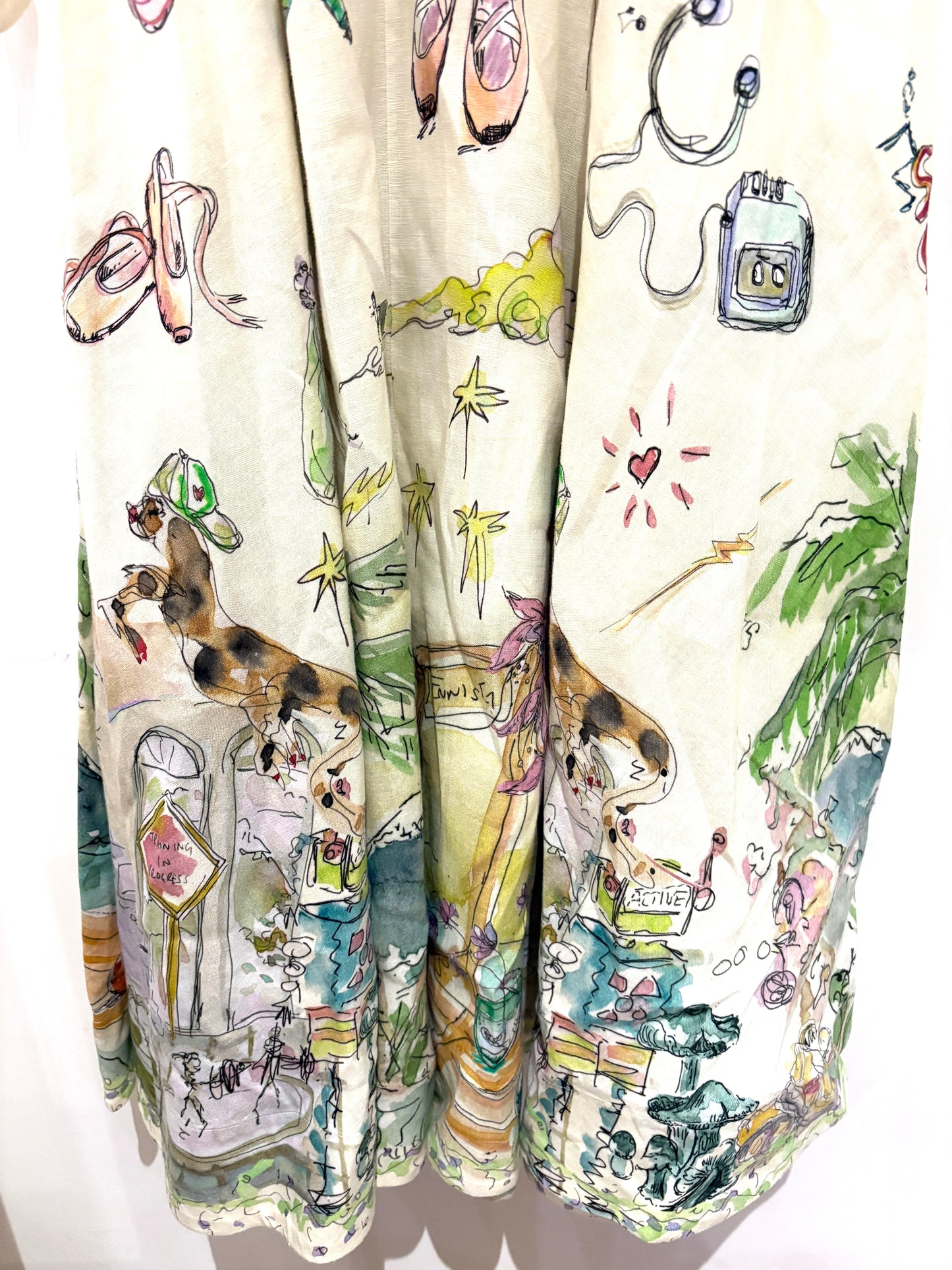 Alemais Anouk Printed Linen Maxi Dress UK 8