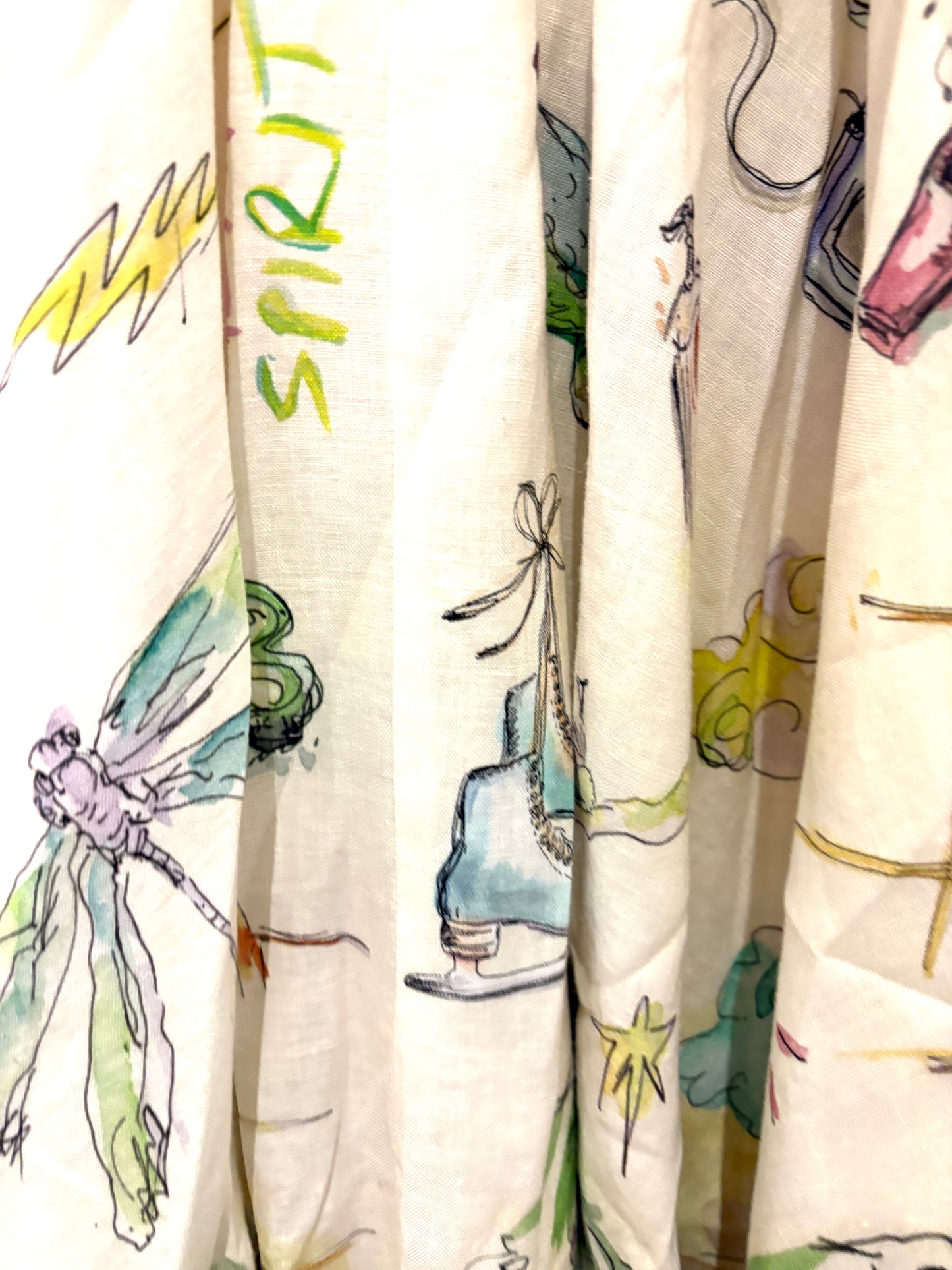 Alemais Anouk Printed Linen Maxi Dress UK 8