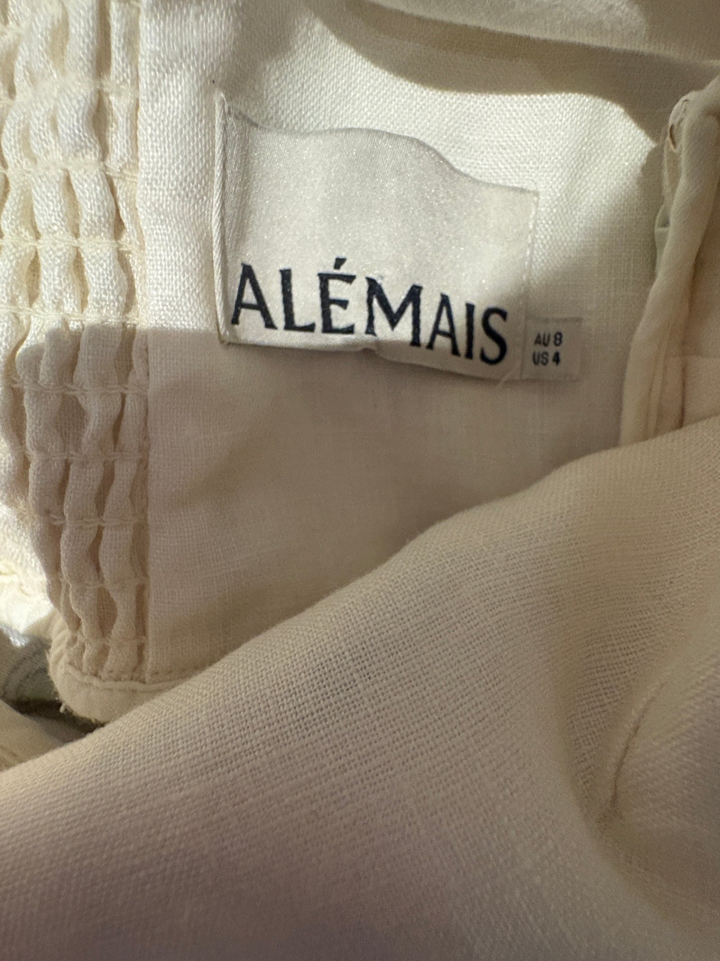 Alemais Anouk Printed Linen Maxi Dress UK 8