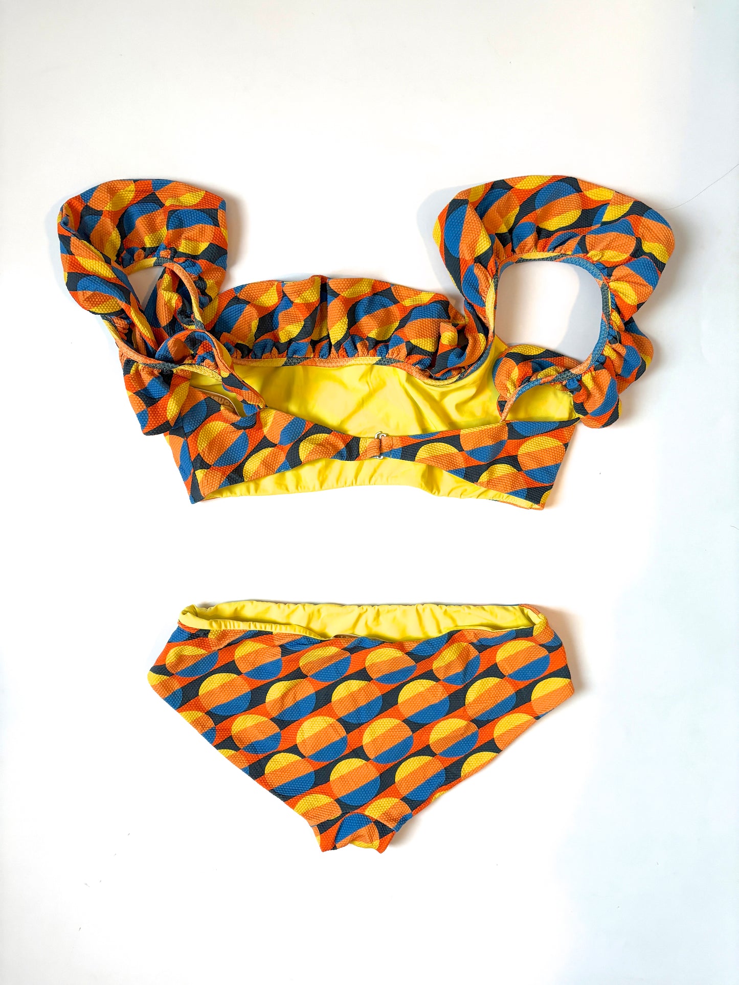 La Double J Orange Geometric Bikini M