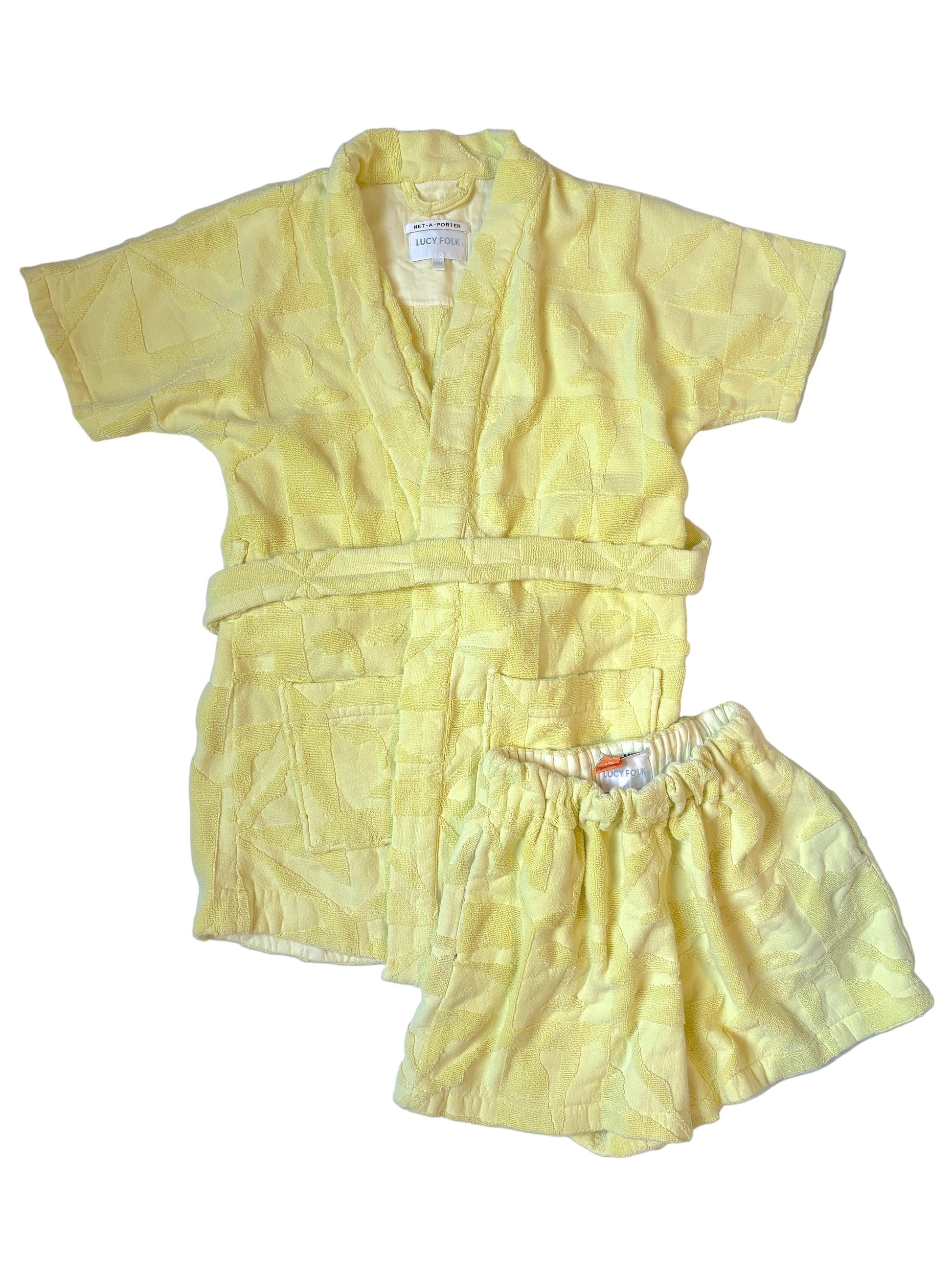 UCY FOLK 
Sol Belted Cotton-Terry Robe - Yellow
