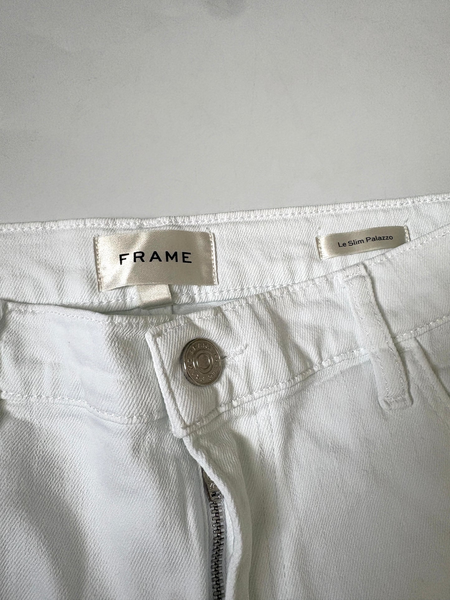 Frame Le Slim Palazzo White Jeans 31"