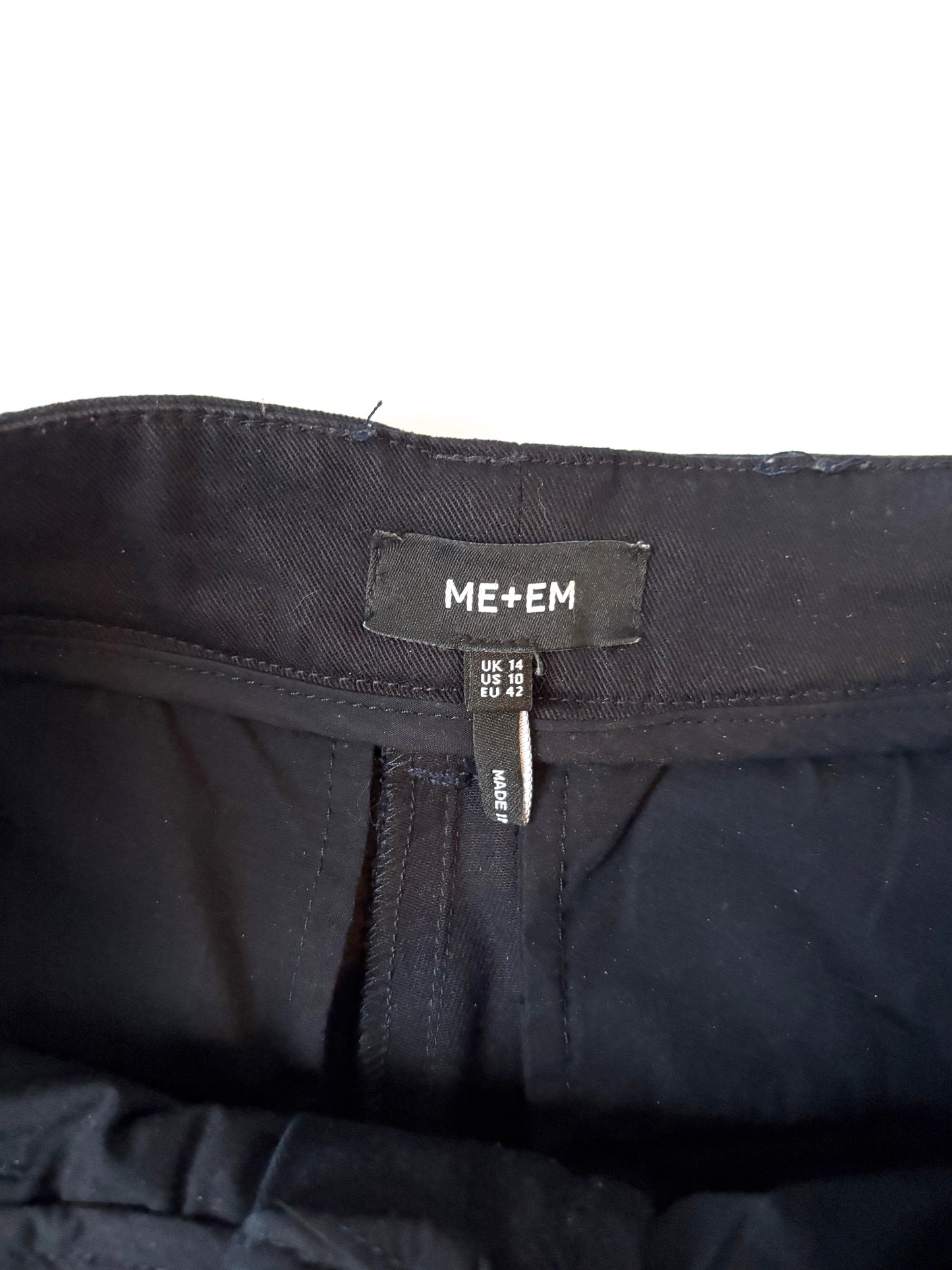 Me+Em Navy Cargo Trousers UK 14