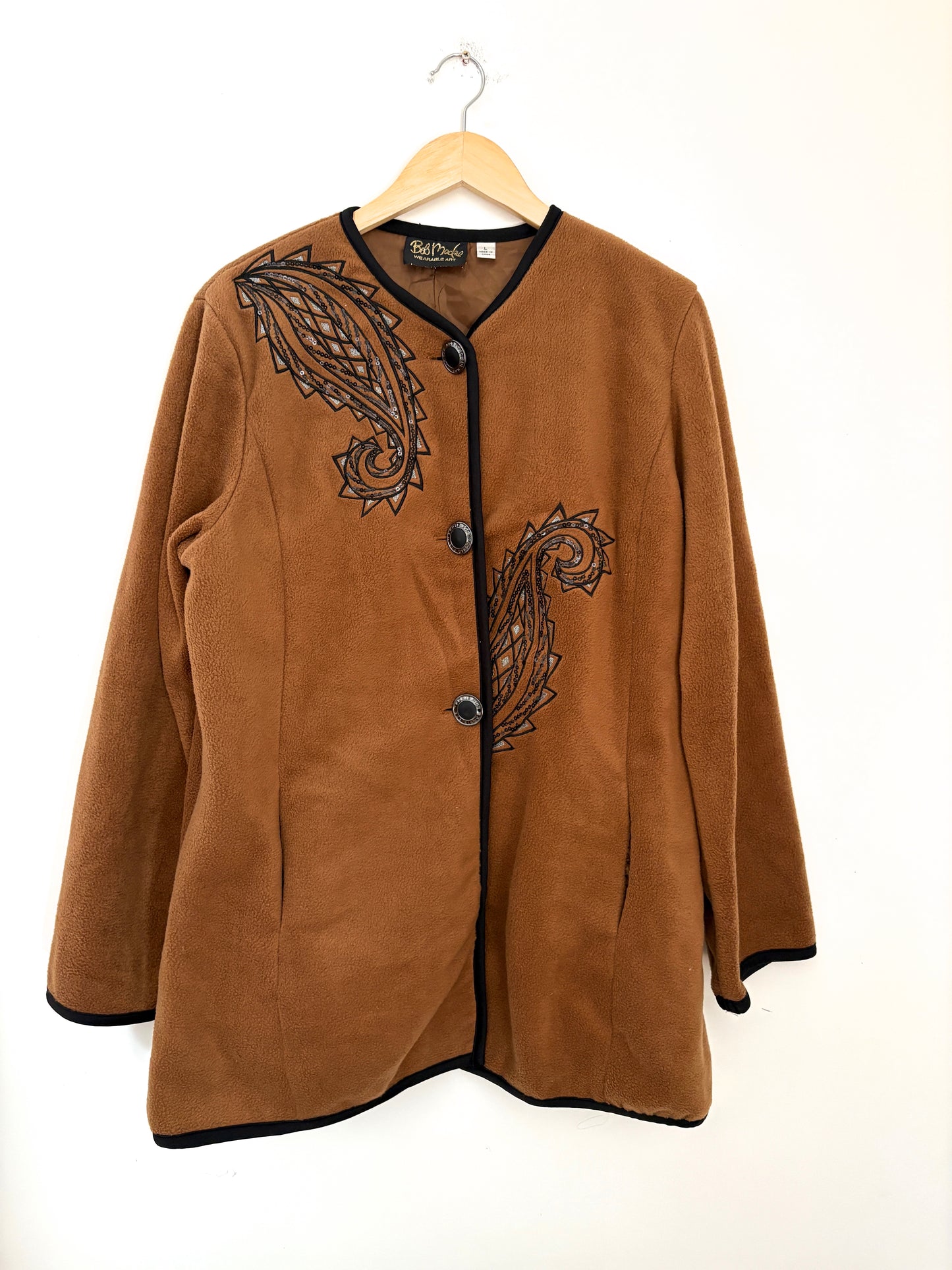 Bob Mackie Fleece Embroidered Coat