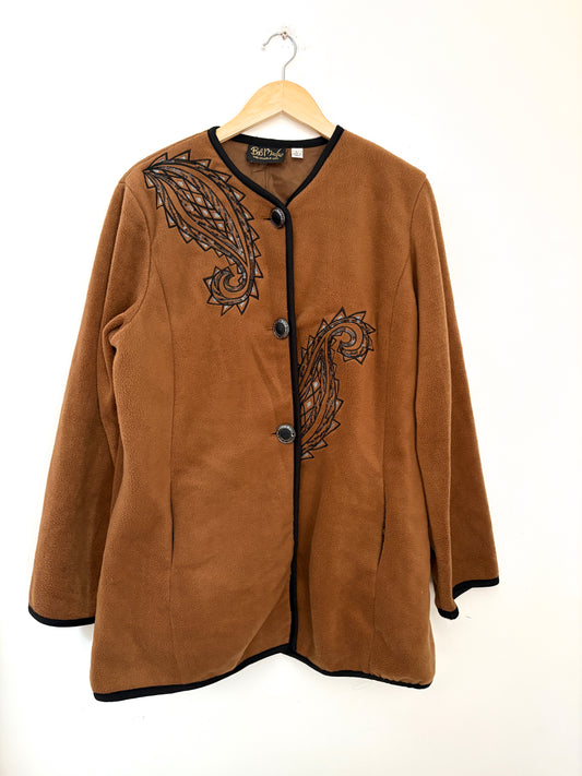 Bob Mackie Fleece Embroidered Coat