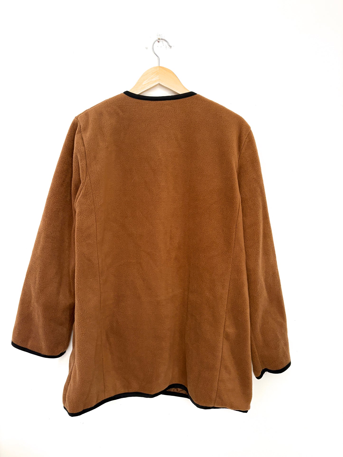Bob Mackie Brown Fleece Embroidered Coat