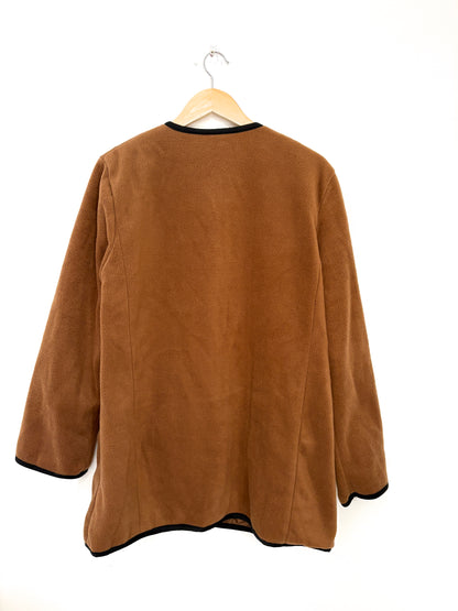 Bob Mackie Brown Fleece Embroidered Coat