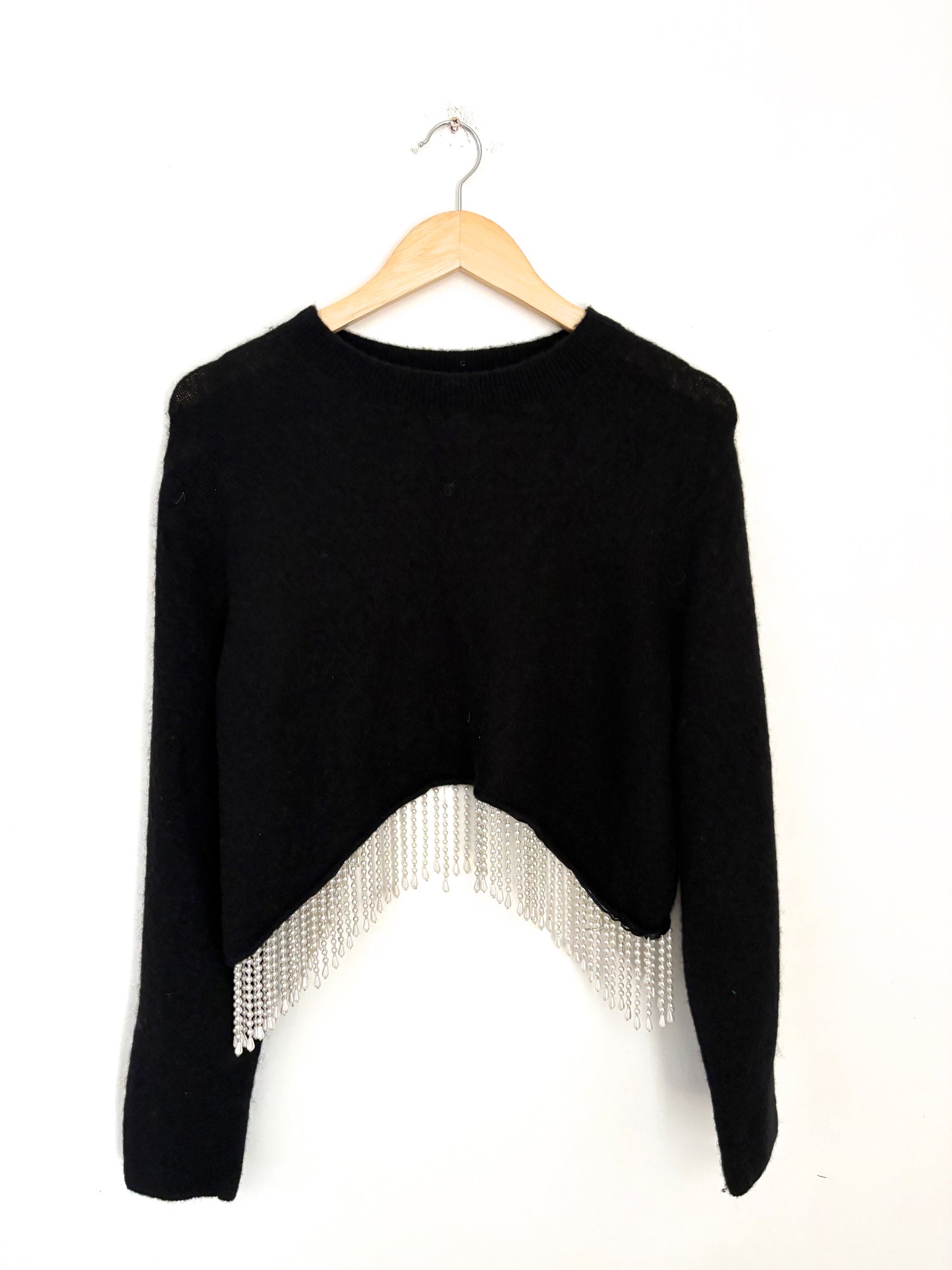 & Other Stories Pearl Fringed Cropped Jumper