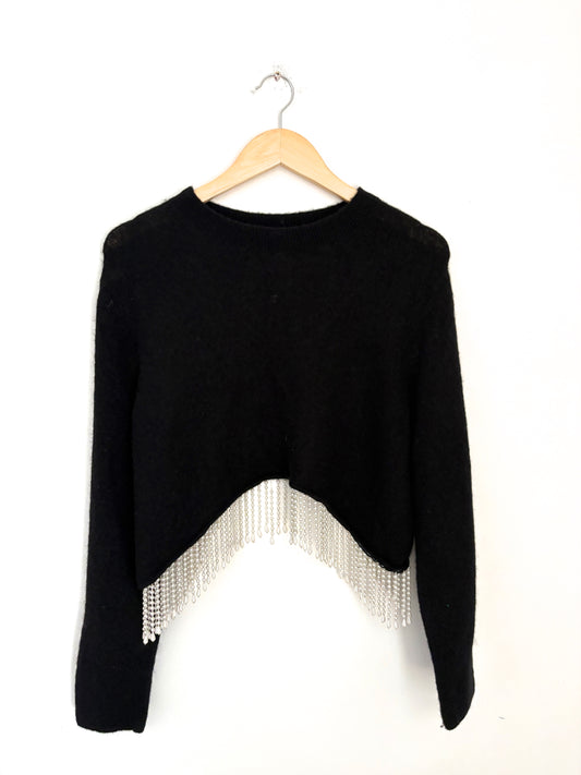 & Other Stories Pearl Fringed Cropped Jumper