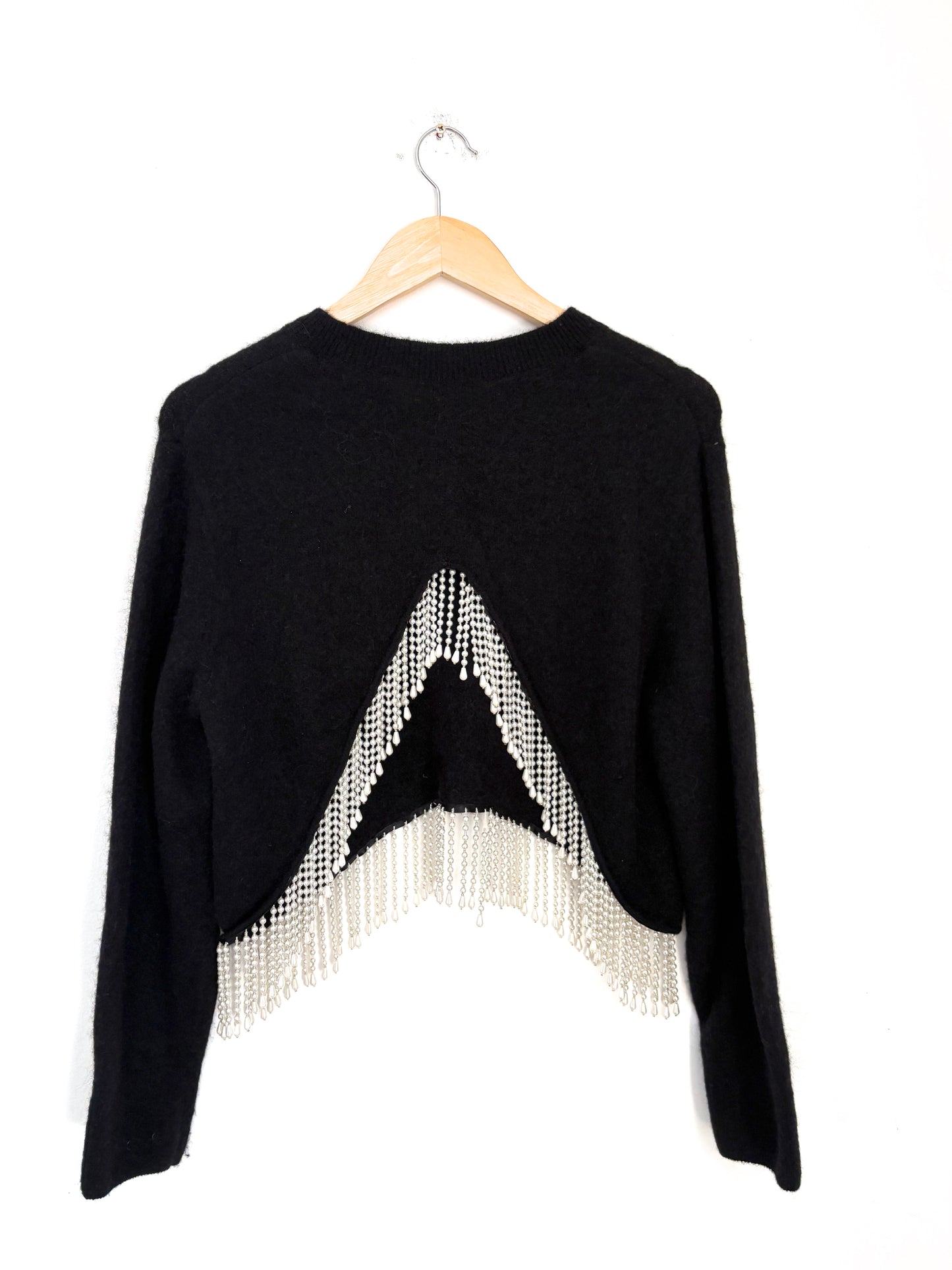 & Other Stories Pearl Fringed Cropped Jumper S