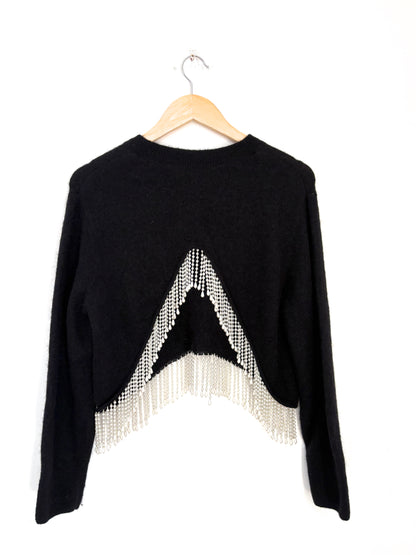 & Other Stories Pearl Fringed Cropped Jumper S