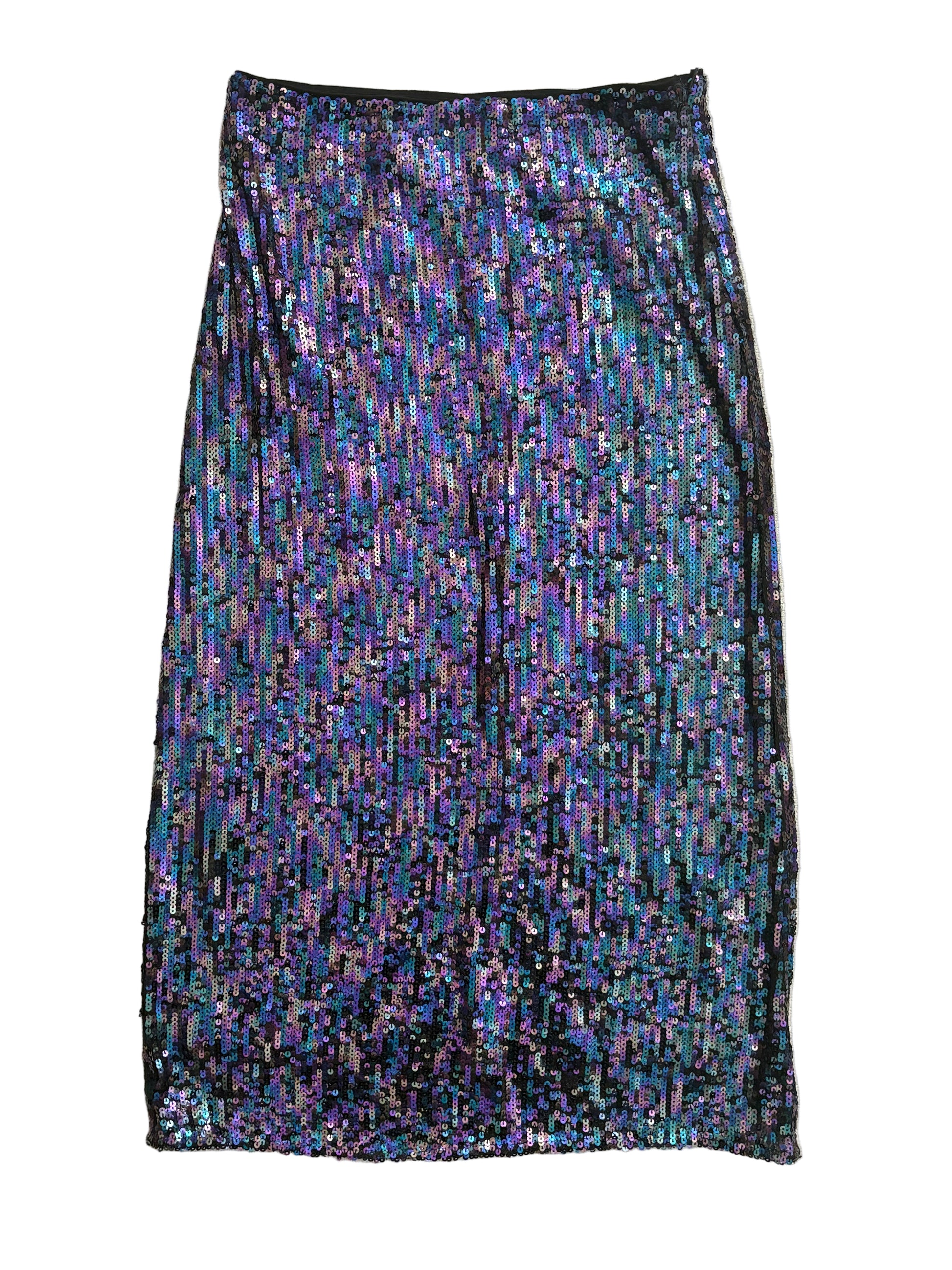 Whistles blue sequinned long skirt