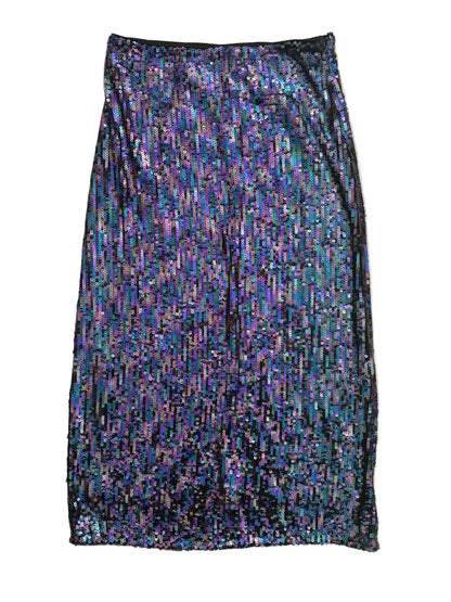 Whistles blue sequinned long skirt