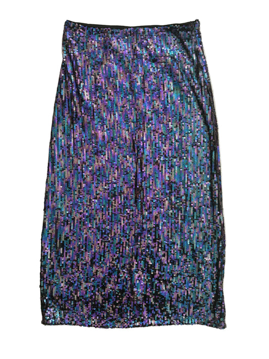 Whistles blue sequinned long skirt