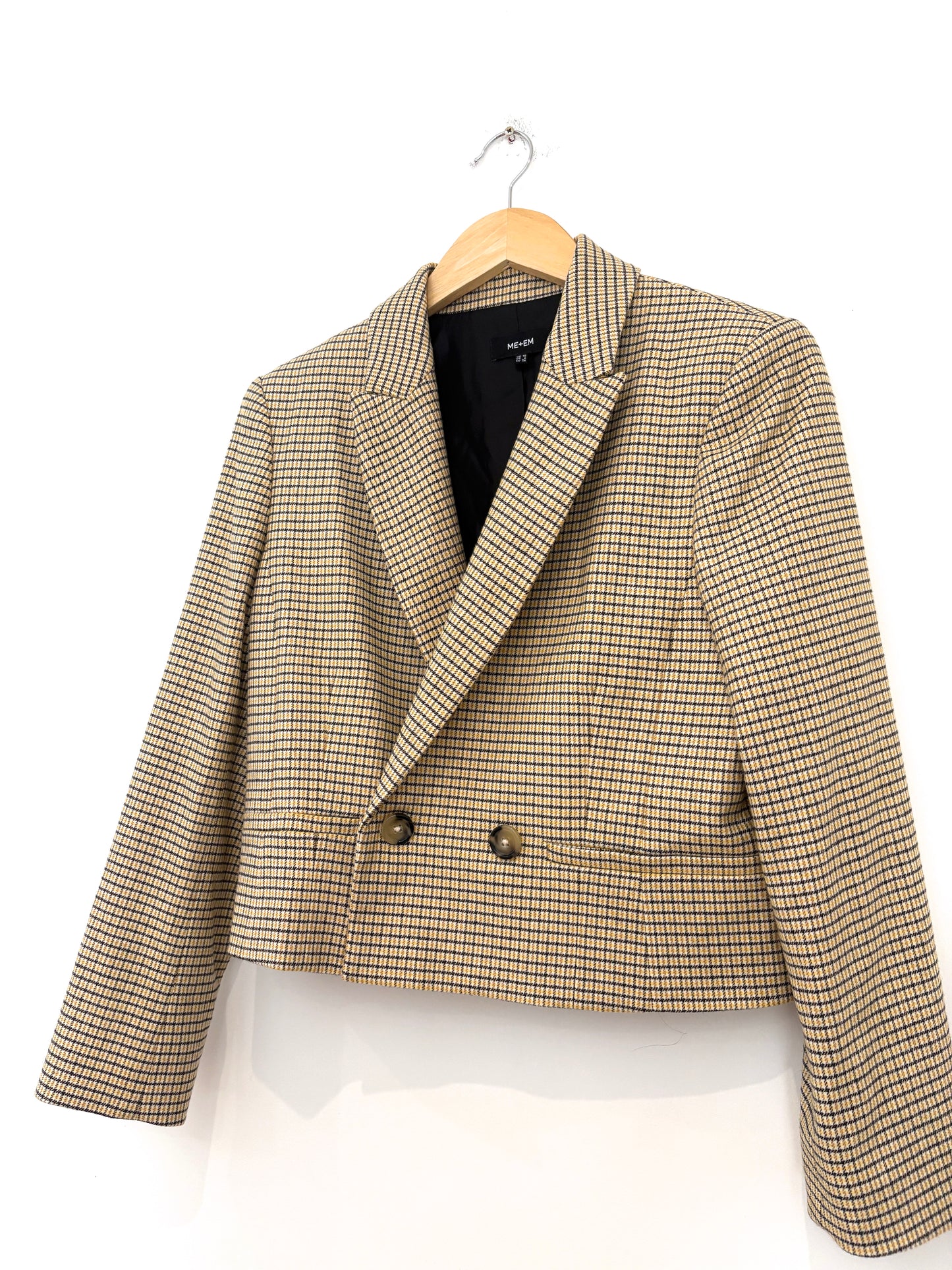 Me+Em Cropped Check Blazer UK 10
