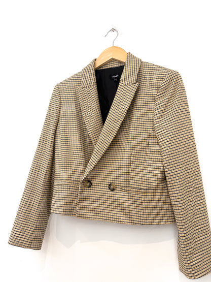 Me+Em Cropped Check Blazer UK 10