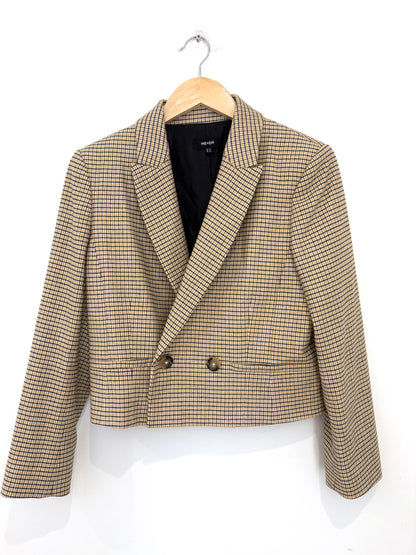 Me+Em Cropped Check Blazer 