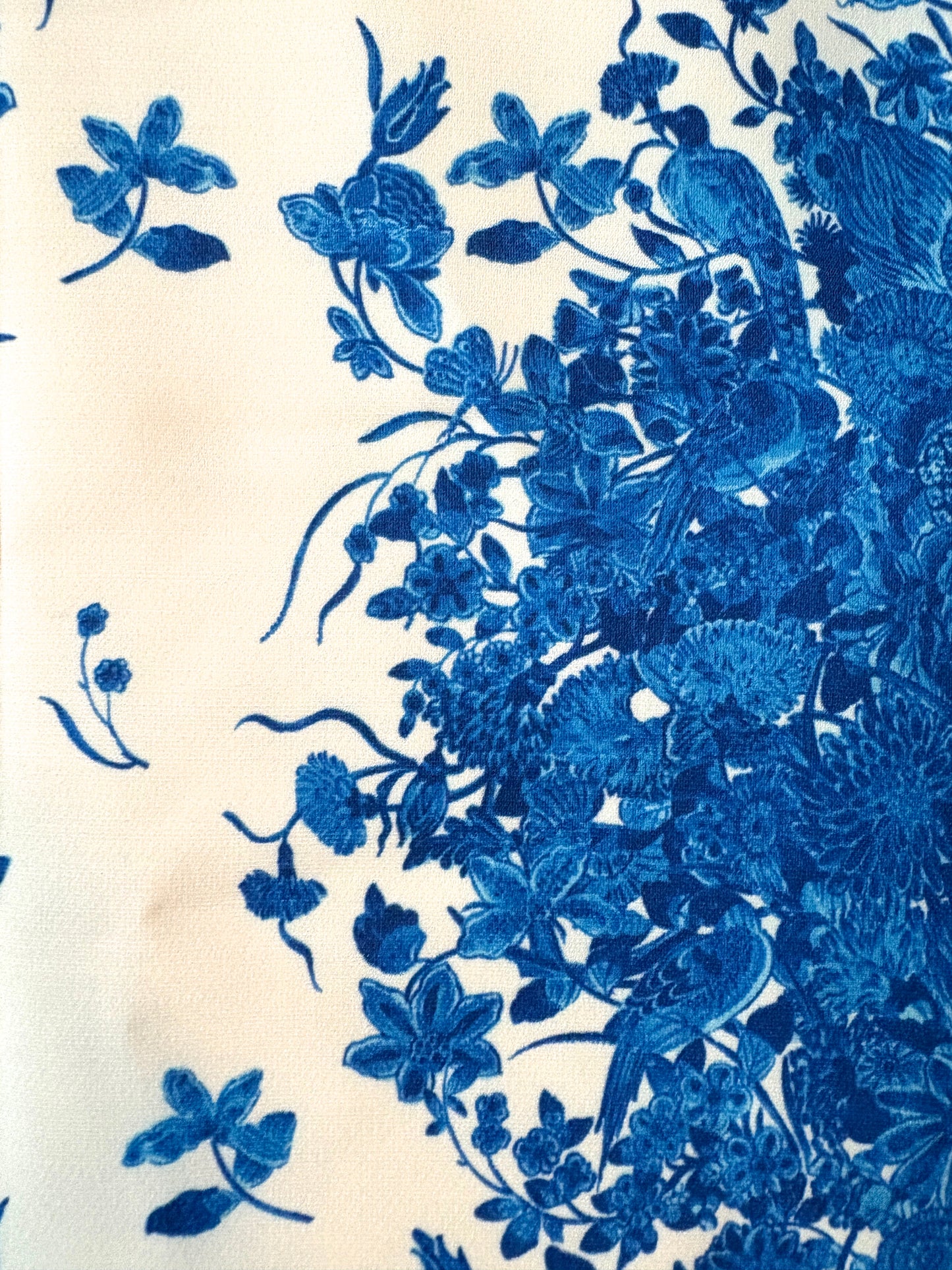 Valentino Cream and Blue Floral Skirt UK 12