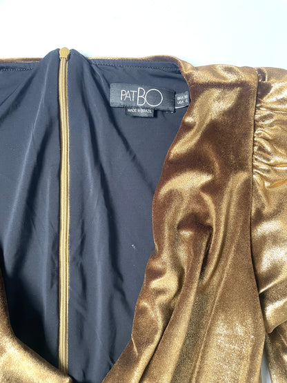 PatBo Draped Gold Velvet Mini Dress UK 8