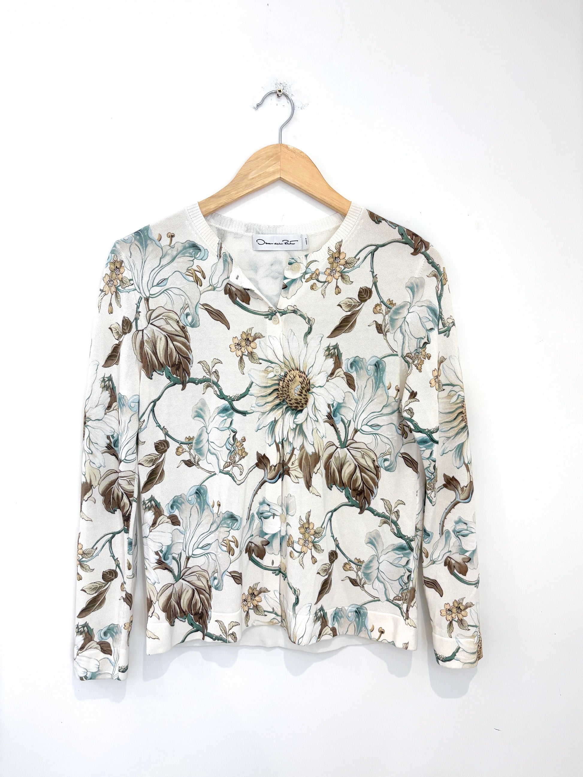 Oscar de la renta floral print cardigan
