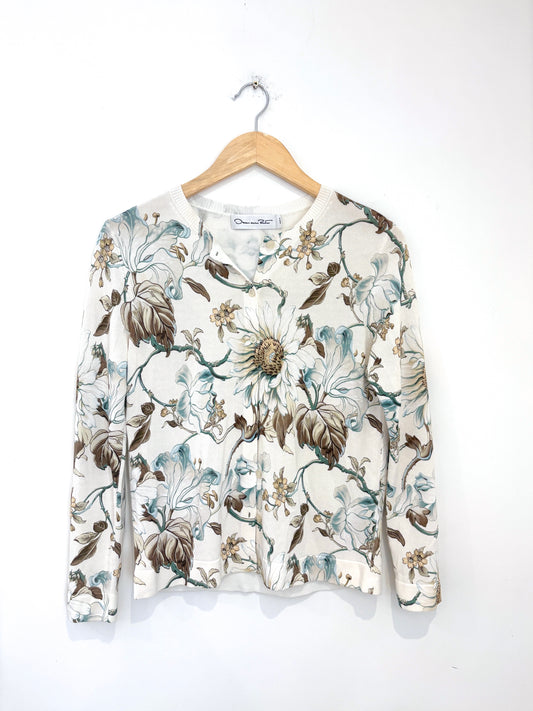 Oscar de la renta floral print cardigan