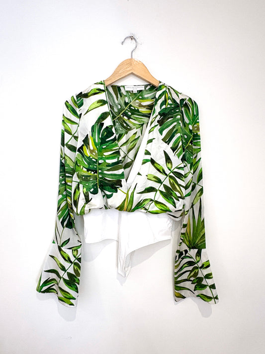 Caroline Constas Silk Print Bodysuit