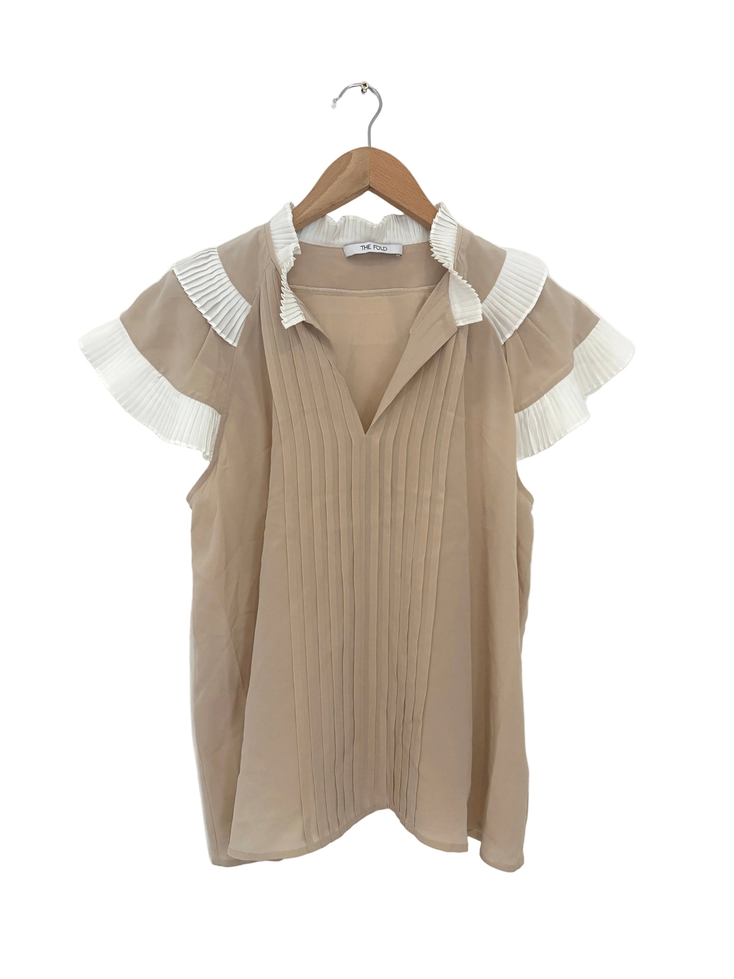 The Fold Beige pleat Blouse