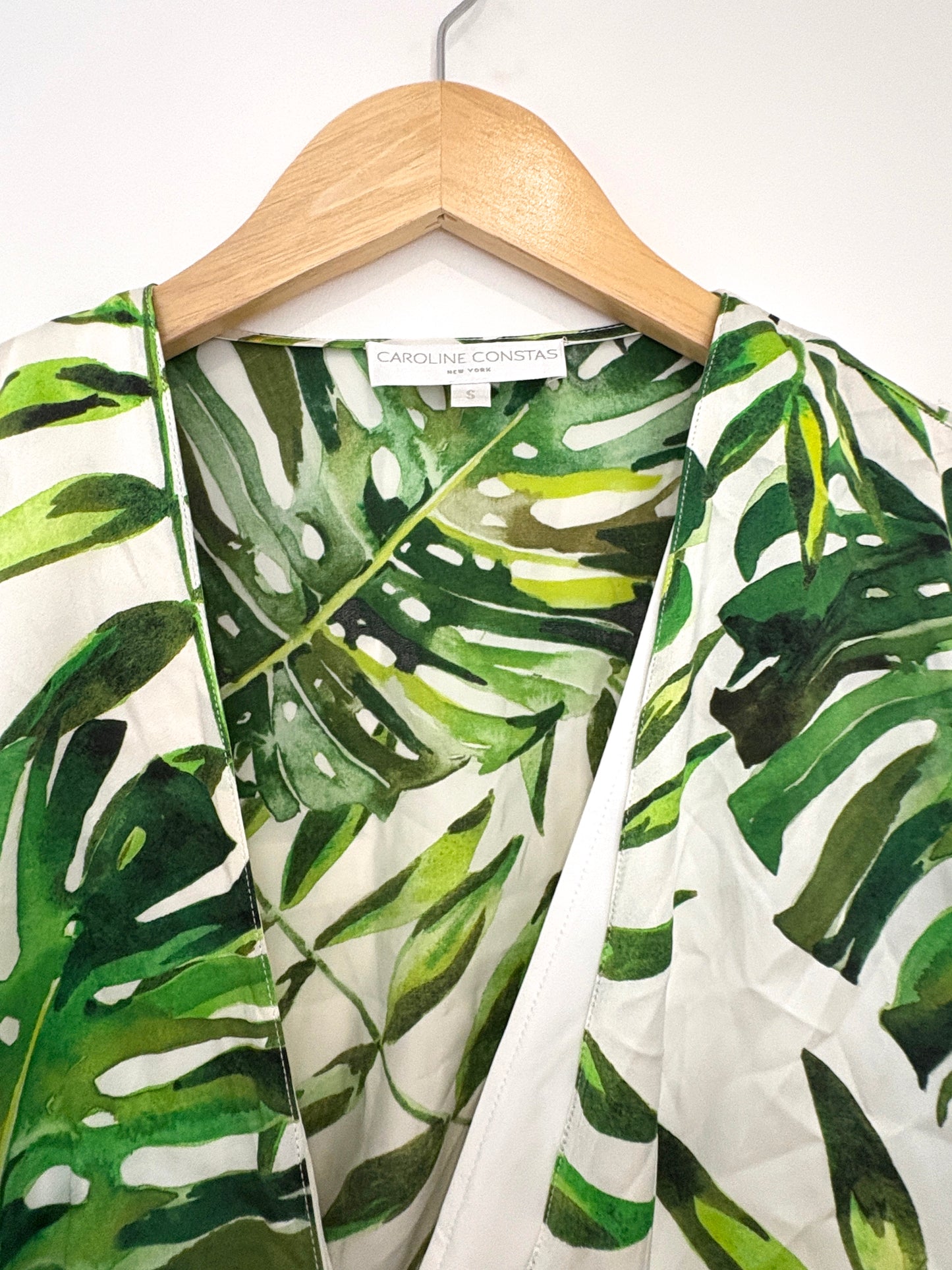 Caroline Constas Silk Print Bodysuit S