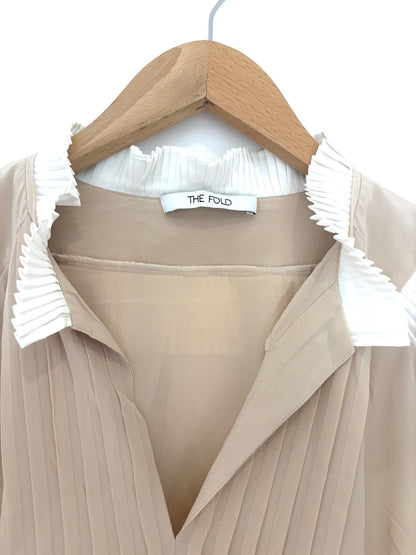 The Fold Silk Beige Pleat Blouse UK 12