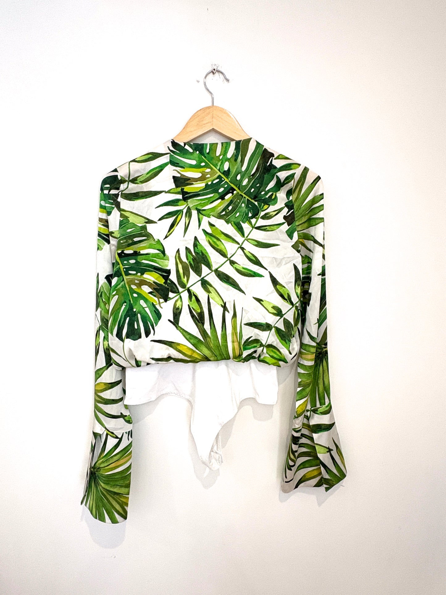 Caroline Constas Silk Print Bodysuit S