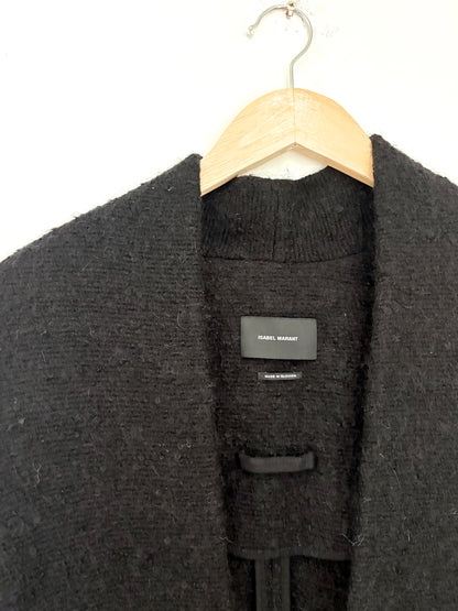 Isabel Marant Black Boucle Coat UK 8