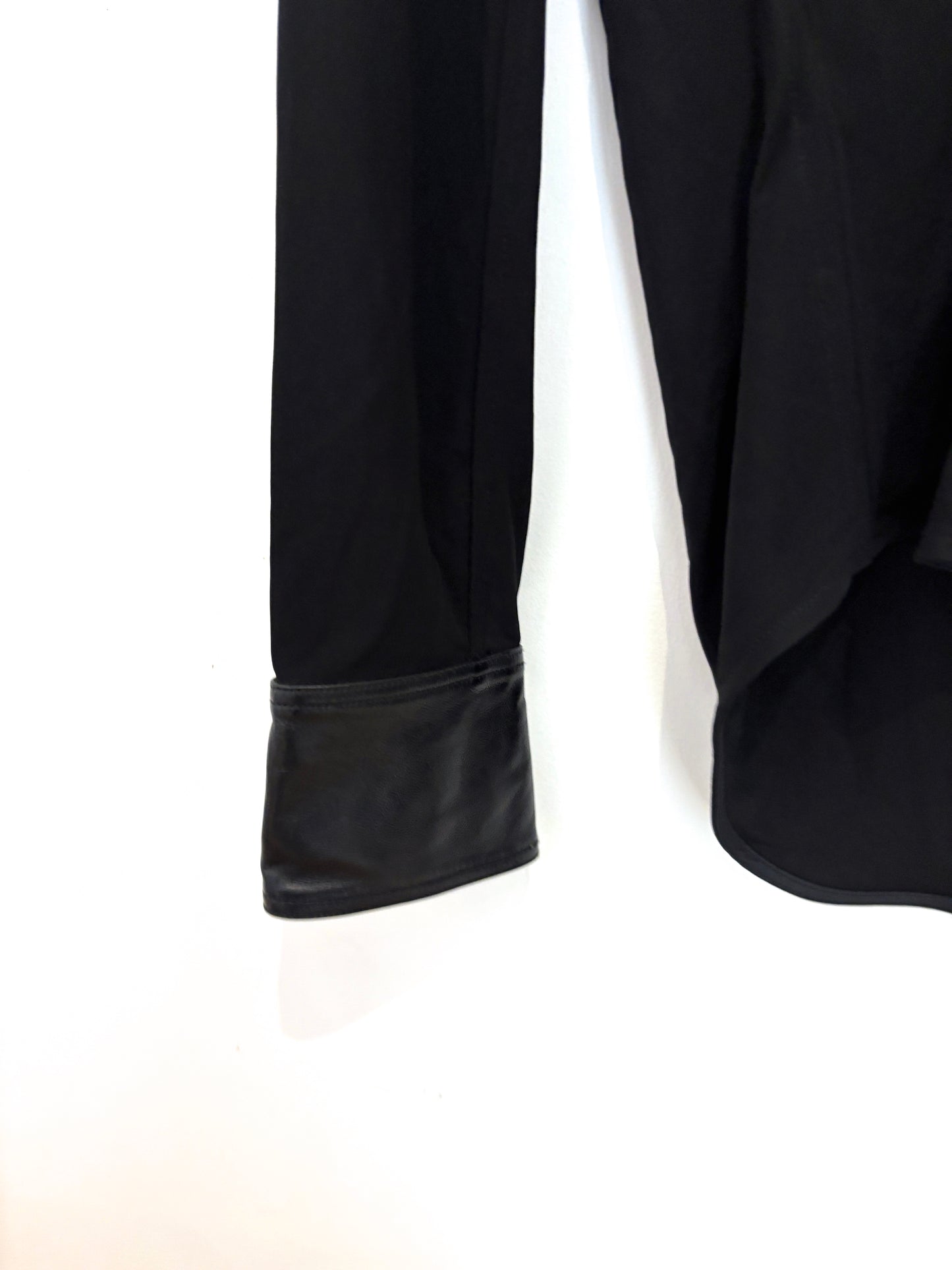 Victoria Beckham Leather Trimmed Shirt UK 6