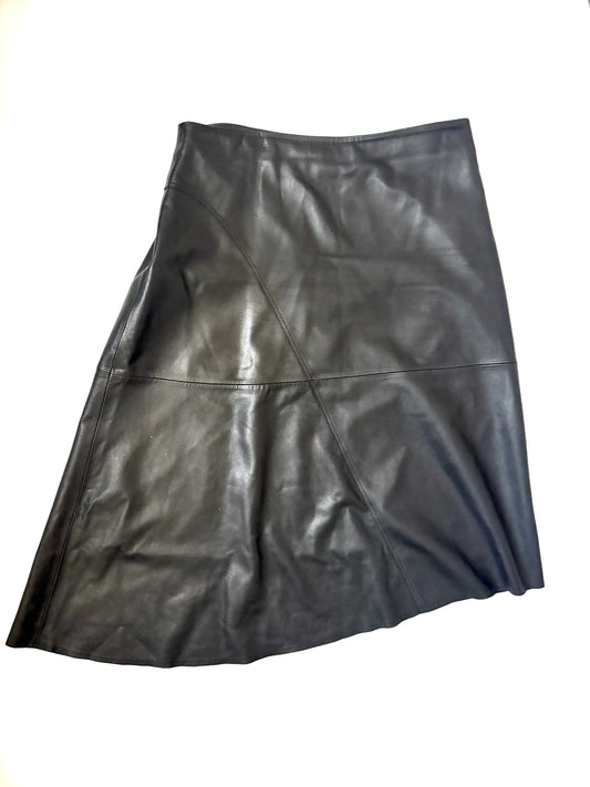 Jigsaw Asymmetric Leather Skirt