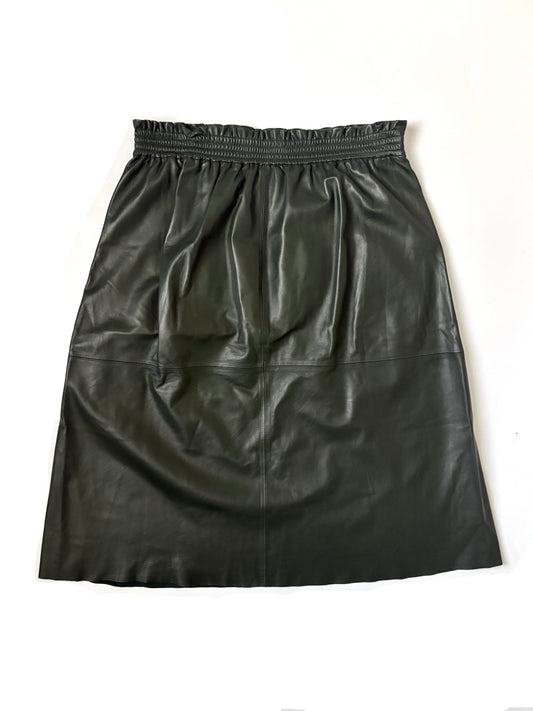 Wyse Green Leather Skirt