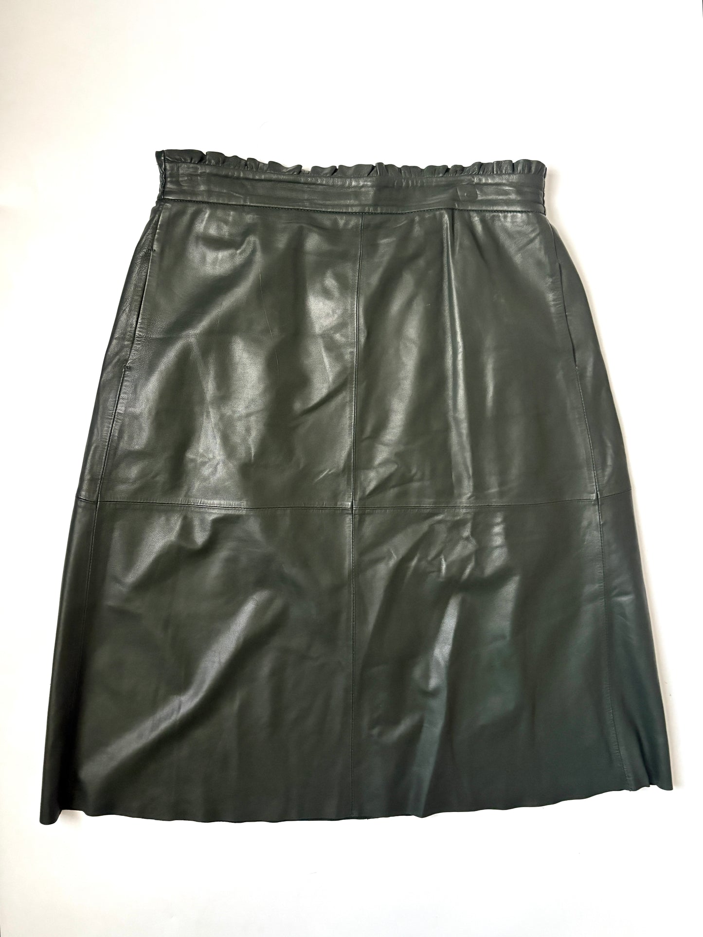 Wyse Green Leather Skirt L