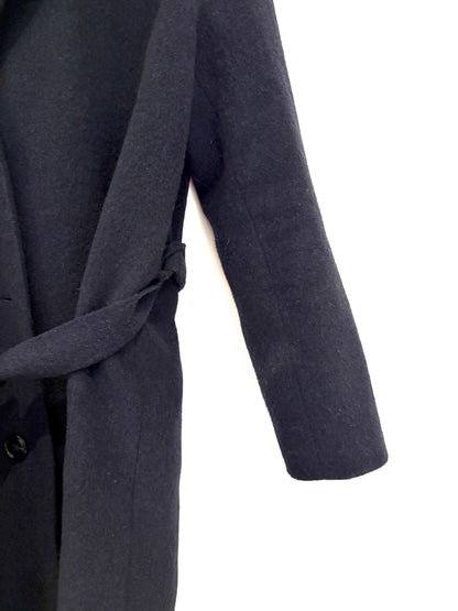 & Other Stories Dark Navy Belted Wool Coat UK 8