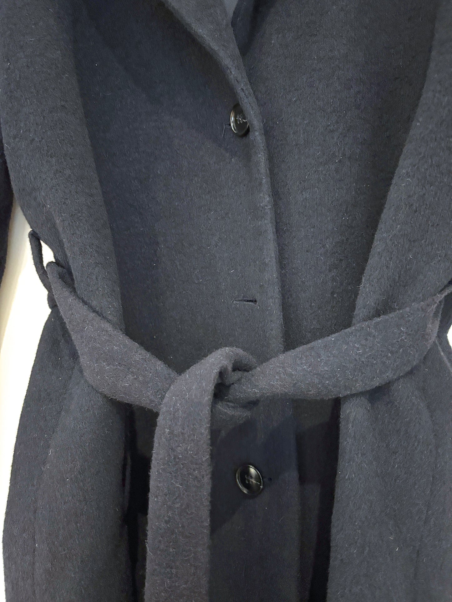 & Other Stories Dark Navy Belted Wool Coat UK 8